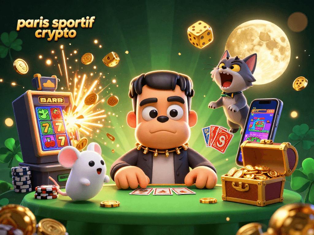 Pariez sur les plateformes de paris sportif crypto avec cette illustration colorée et dynamique.
