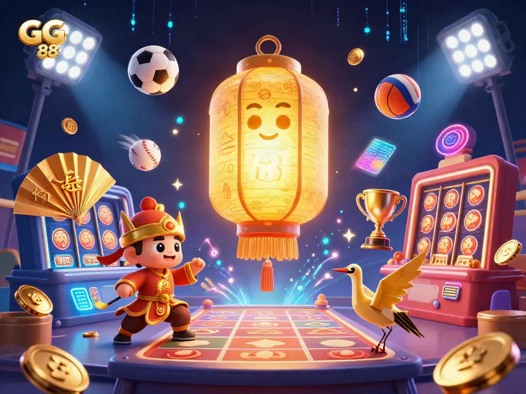 Engage in thrilling gameplay at GG 88, featuring vibrant casino elements and symbols.